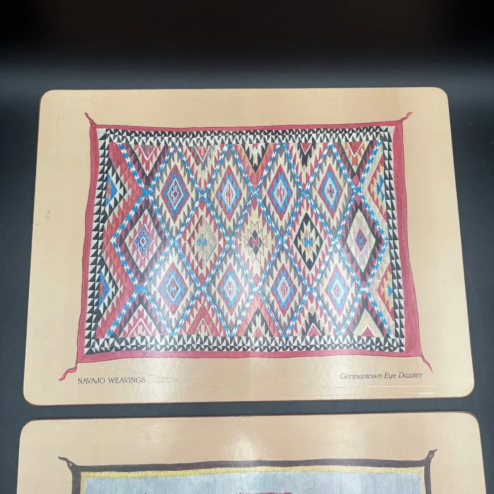 Vtg Pimpernel Navajo Weavings Cork Back Placemats Set of 4 Made in England